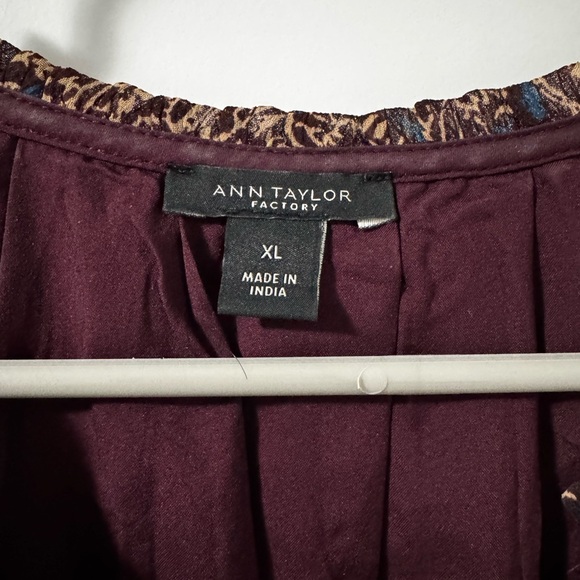 Ann Taylor Elegant Brown Paisley Long Sleeve Dress - Picture 2 of 3